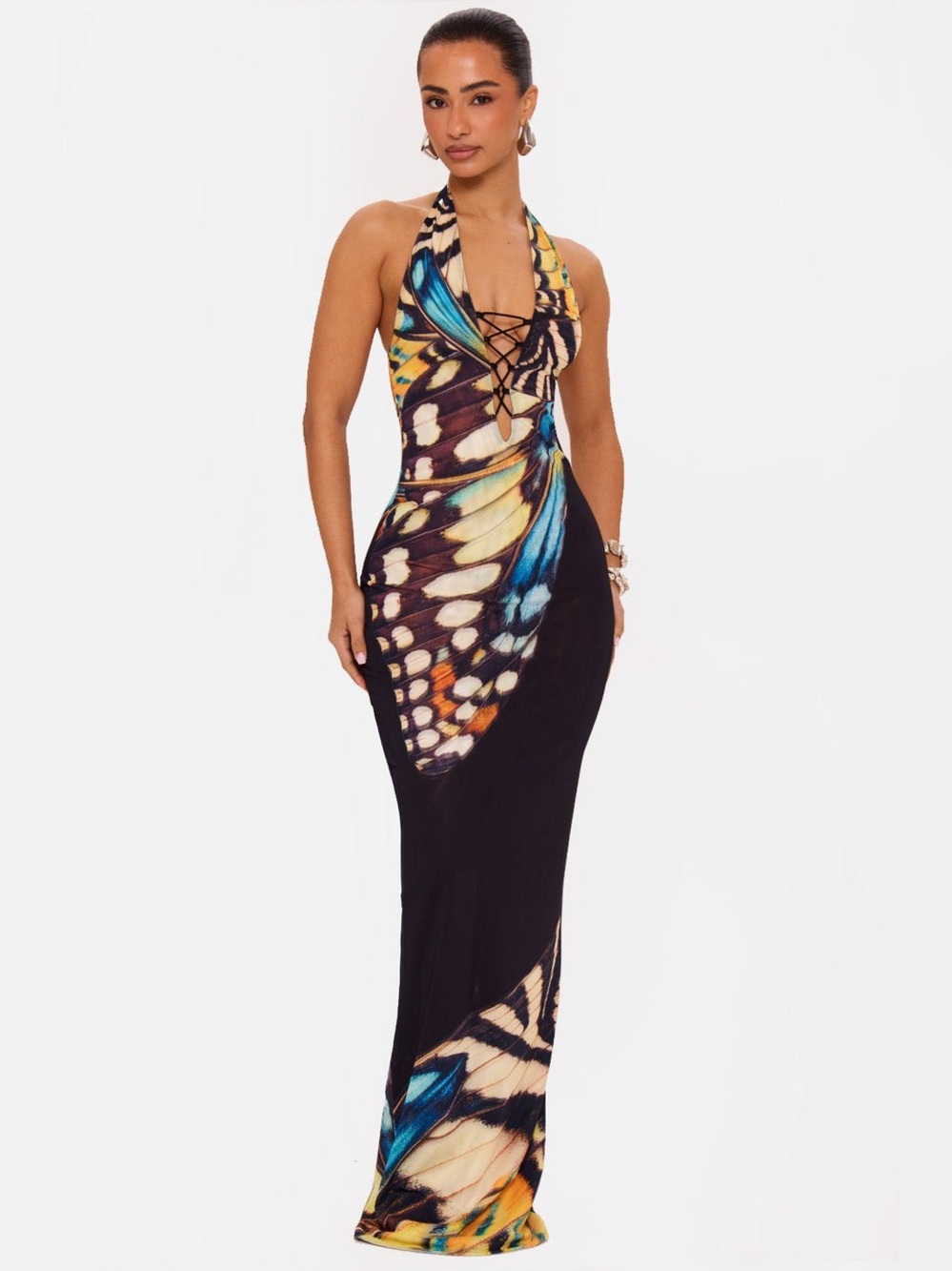 NWT Murci Aurora Butterly Maxi Dress- US4